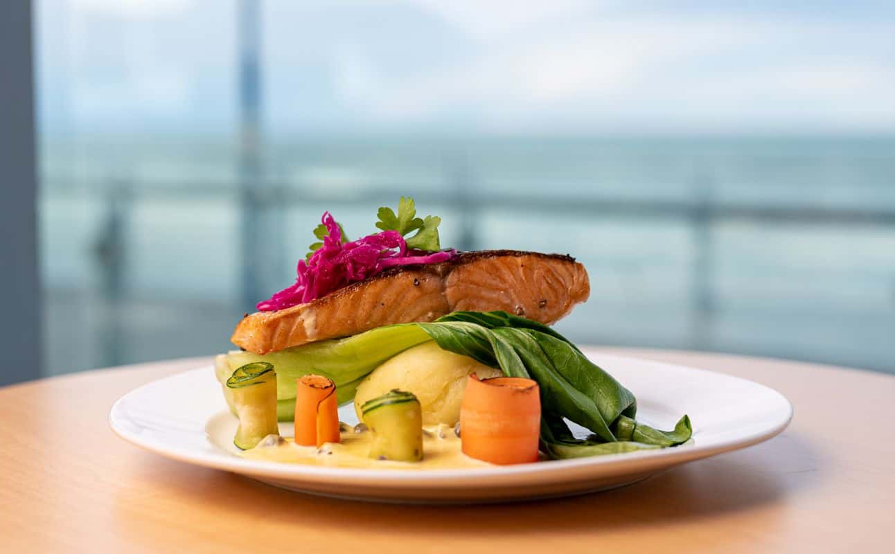 Enjoy Seafood, New Zealand, Vegan options, Gluten Free options, Vegetarian options, Cafe, Cocktail bar, Indoor & outdoor seating, Highchairs available, Wheelchair accessible, Table service, Waterfront, $$$, Families, Groups and Views cuisine at Salt on the Pier in New Brighton, Christchurch